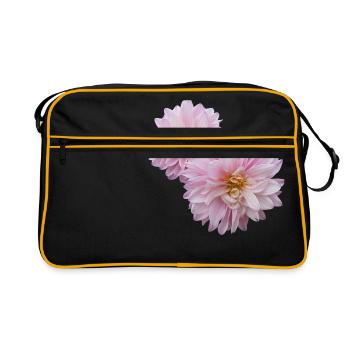 flowers lilies tulips orchids sunflower dahlia ger - Retro Tasche - Schwarz/Gold - Vorne
