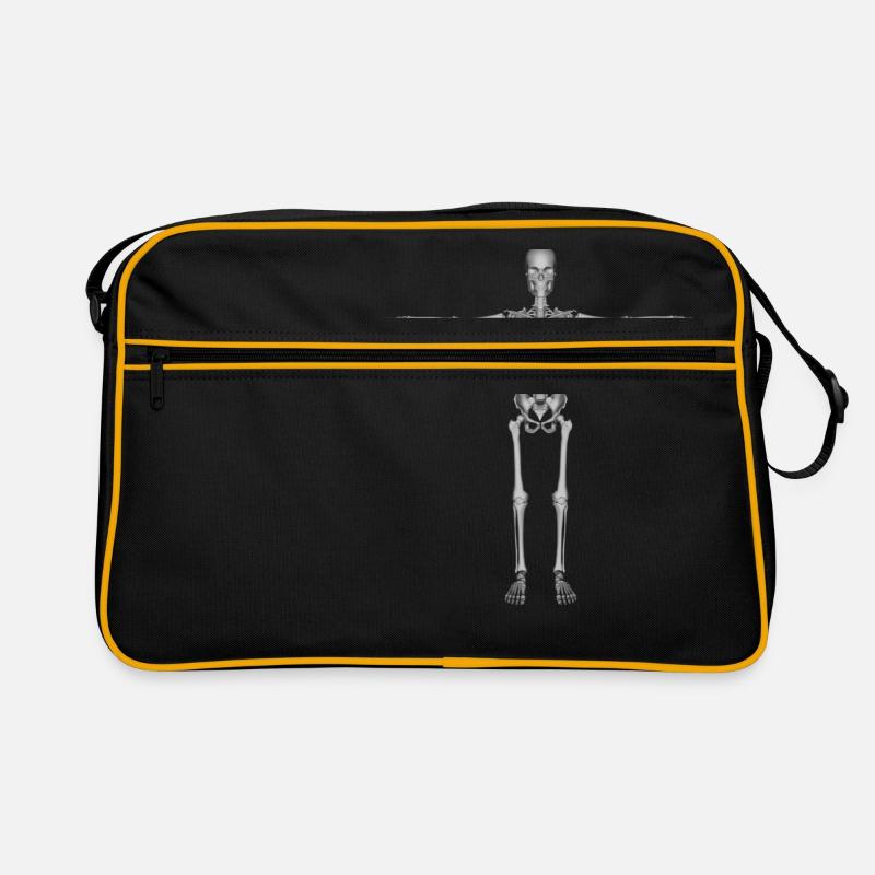 skeleton skelett bones knochen skull schaedel66 Retro Tasche