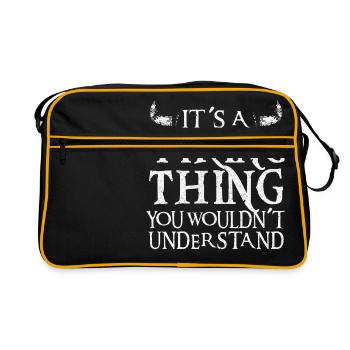Ein Wikinger Ding was du nicht verstehst Vikings - Retro Tasche - Schwarz/Gold - Vorne