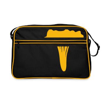 pilze mushrooms fungi veggie gemuese vegetables3 - Retro Tasche - Schwarz/Gold - Vorne