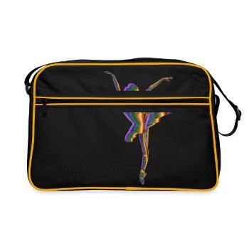 ballerina ballett dance dancer tanz taenzer yoga33 - Retro Tasche - Schwarz/Gold - Vorne