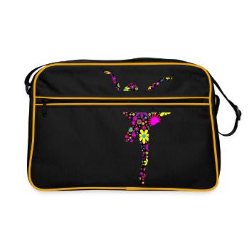 ballerina ballett dance dancer tanz taenzer yoga33 - Retro Tasche - Schwarz/Gold - Vorne