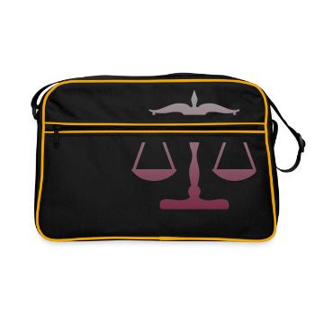 rechtsanwalt anwalt lawyer judge richter law justi - Retro Tasche - Schwarz/Gold - Vorne