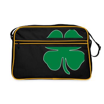trèfle chance trèfle à quatre feuilles chance clover54 - Sac Retro - noir/or - Devant