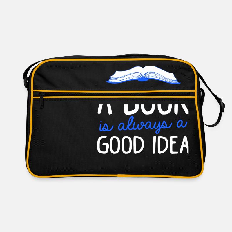 A Book Is Always A Good Idea Buch Lesen Bücher - Retro Tasche - Schwarz/Gold