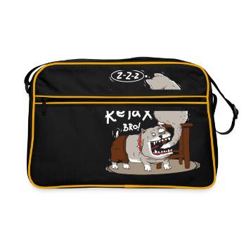Dog eggs sleeping cat - Retro Bag - black/gold - Front