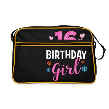 Fille d'anniversaire - 16 ans - Sac Retro - noir/or - Devant