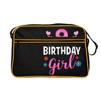 Fille d'anniversaire - 9 ans - Sac Retro - noir/or - Devant