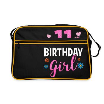 Fille d'anniversaire - 11 ans - Sac Retro - noir/or - Devant