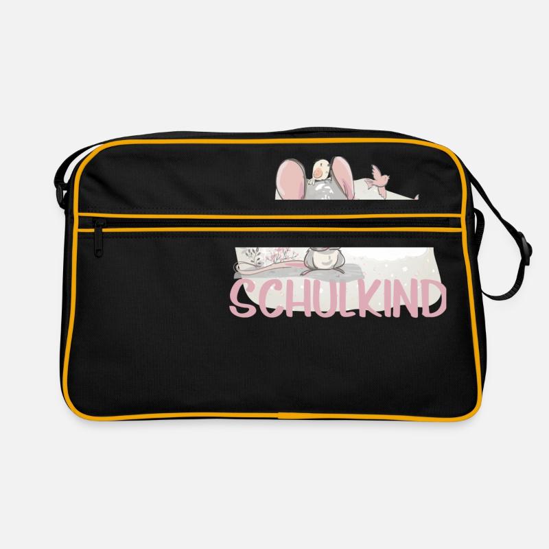 Schulkind 2018 Einschulung Maus Mädchen Retro Tasche