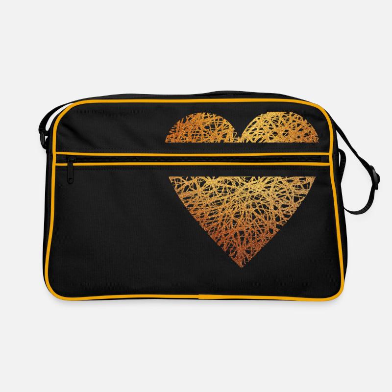 Herz - Gold - Liebe - Geschenk - Geschenkidee Retro Tasche