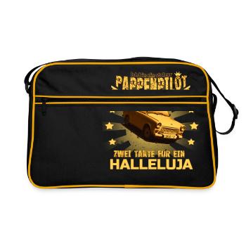 Der einzig wahre PAPPENPILOT  601 Trabi - Retro Tasche - Schwarz/Gold - Vorne