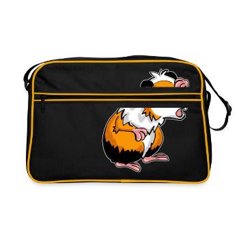 Bande dessinée de cochon d'Inde - Sac Retro - noir/or - Devant