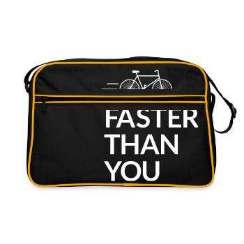 Faster than you - Retro Bag - black/gold - Front
