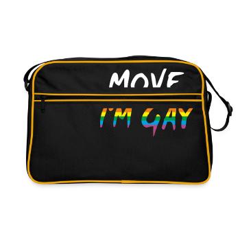 Move, I'm Gay - Gay Pride - Retro Tasche - Schwarz/Gold - Vorne