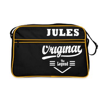 first name JULES personalized birthday gift christmas - Retro Bag - black/gold - Front