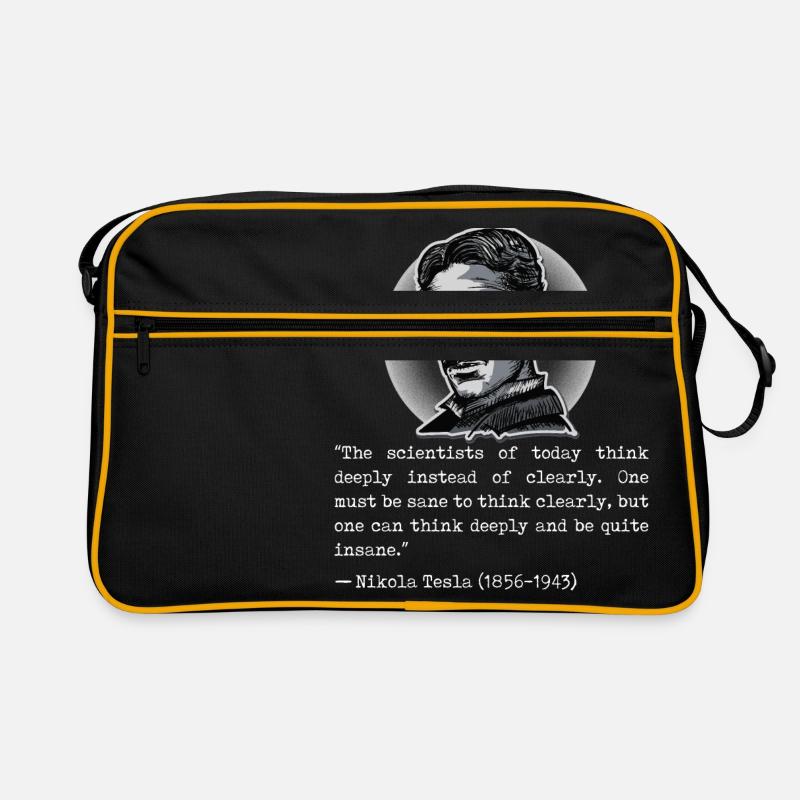 003 Citation Nikola Tesla scientists think deeply - Sac Retro - noir/or