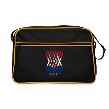 Drapeau de la Croatie Adriatique Zagreb Drapeau croate - Sac Retro - noir/or - Devant