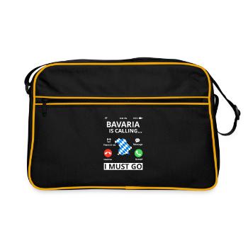 Bayern Flagge Used Look Bayerische Fahne Vintage - Retro Tasche - Schwarz/Gold - Vorne