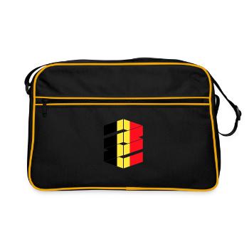 Drapeau de la Belgique Drapeau belge Vintage Look vieilli - Sac Retro - noir/or - Devant