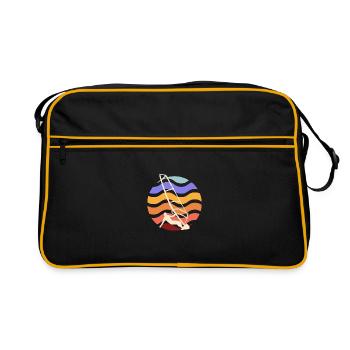 Surfing Beach Surfer Surfing Summer Sea Lovers - Retro Bag - black/gold - Front