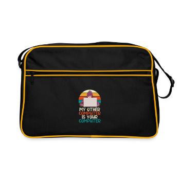 Programmer Geek Computer Programming Coder L - Retro Bag - black/gold - Front