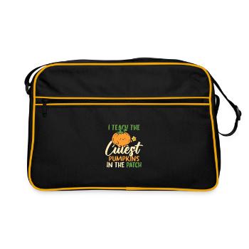 Ich unterrichte die niedlichsten Kürbisse Vorschul - Retro Tasche - Schwarz/Gold - Vorne