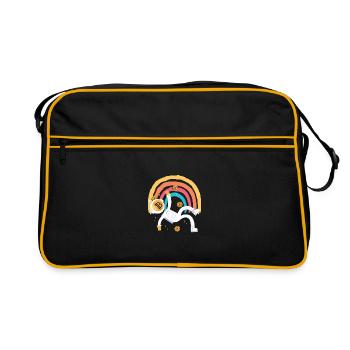 Bitcoin Roboter Btc Blockchain Liebhaber Krypto Tr - Retro Tasche - Schwarz/Gold - Vorne