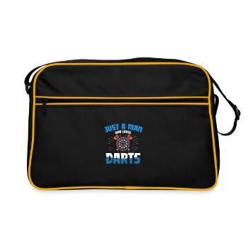 Just a man who loves billiards pool snooker liebh - Retro Bag - black/gold - Front