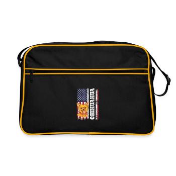 Shih Tzu American Flag Puppy Pet Owner Hun - Retro Bag - black/gold - Front