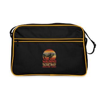 Lustige Hochlandkuh Schottisch Niedliche Rinder Sp - Retro Tasche - Schwarz/Gold - Vorne