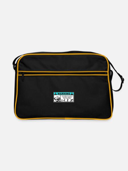 Autocollant Danger Turbo  - Sac Retro - noir/or - Devant