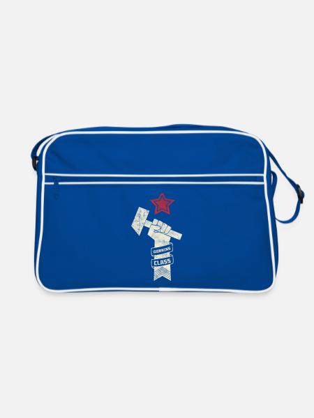Working class Sputnik Gagarin Russia Astronaut - Retro Bag - blue/white - Front