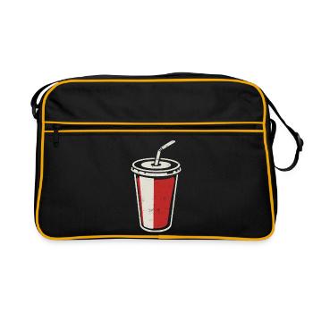 cup with straw - drink iced - Retro Bag - black/gold - Front