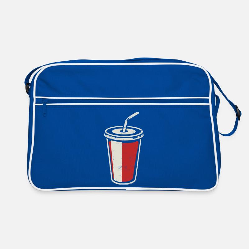 Cola Becher mit Strohhalm - eisgekühlt trinken Retro Tasche