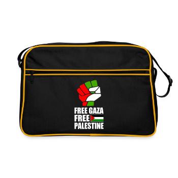 Free gaza Free palestine - Sac Retro - noir/or - Devant