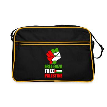 Free gaza Free palestine - Sac Retro - noir/or - Devant