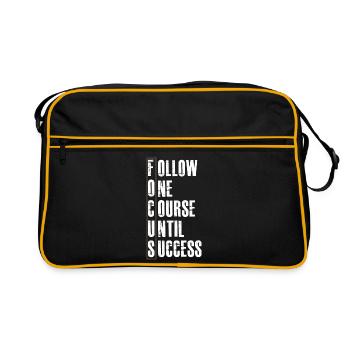 Suivez un cours jusqu’au succès - Sac Retro - noir/or - Devant