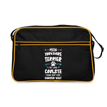 Dicton de chien Yorkshire Terrier - Sac Retro - noir/or - Devant
