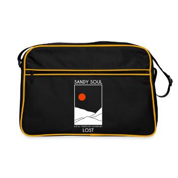 Sand deserts / sand dunes with red sun - Retro Bag - black/gold - Front