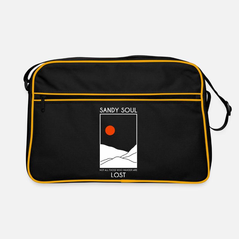 Déserts de sable / dunes de sable avec un soleil rouge Sac Retro