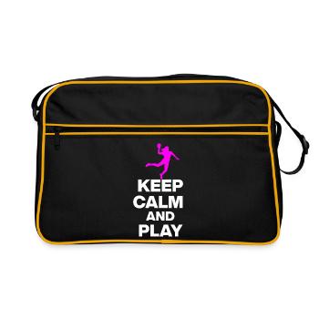RESTEZ CALMES ET JOUEZ AU HANDBALL ! EM GIFT ALLEMAGNE - Sac Retro - noir/or - Devant