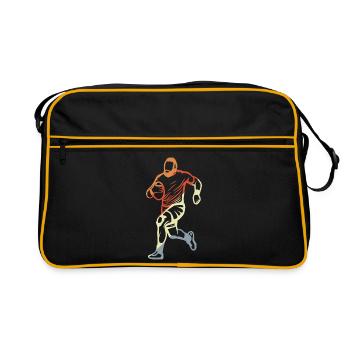 Tirage au sort des joueurs de rugby - Sac Retro - noir/or - Devant