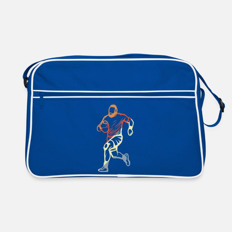 Rugby Player Drawing Retro Bag