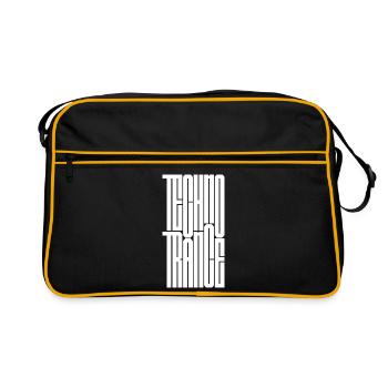 Techno Trance logo design - Retro Bag - black/gold - Front