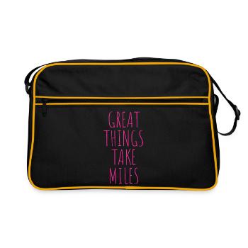 LES GRANDES CHOSES PRENNENT DES KILOMÈTRES - Sac Retro - noir/or - Devant