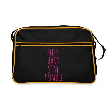 POUSSE FORT. RESTEZ HUMBLE - Sac Retro - noir/or - Devant