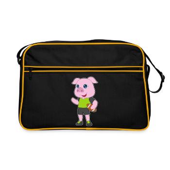 Football américain Pig - Sac Retro - noir/or - Devant