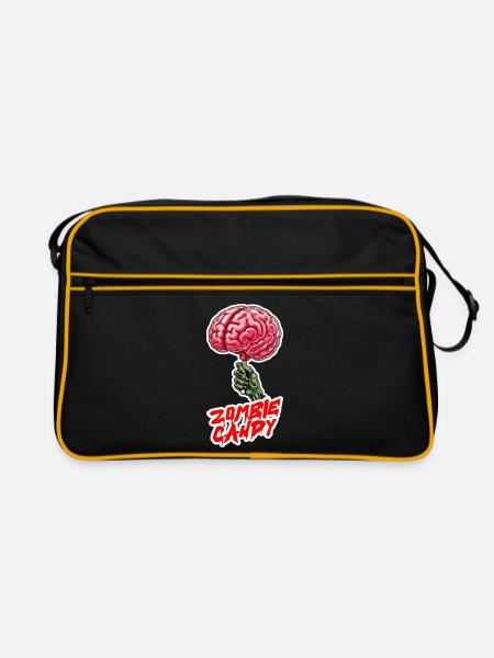 Zombie Brain Halloween - Retro Tasche - Schwarz/Gold
