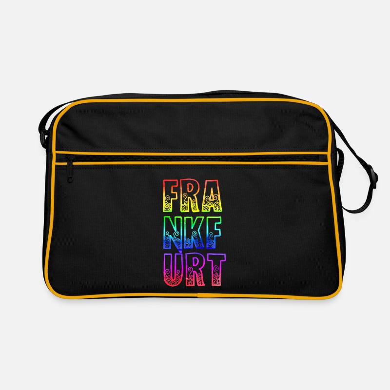 frankfurt rs regenbogen - Retro Tasche - Schwarz/Gold